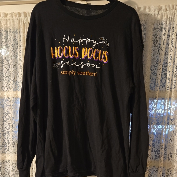 Simply Southern Black Hocus Pocus Long Sleeve Tee Shirt Size XL - Picture 1 of 5